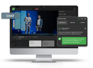 Enterprise video streaming platform with tools for audience interaction and engagement, including Q&A and chat features.